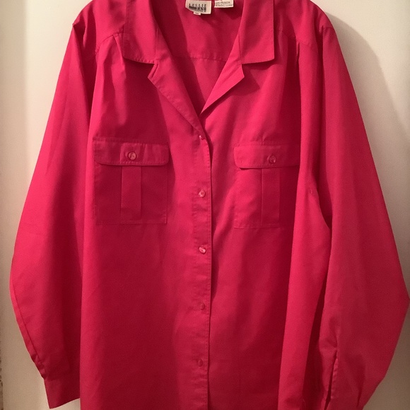 Woman’s plus size 24W long sleeve blouse top collar button down tailored shirt - Picture 1 of 7